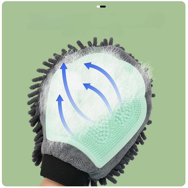 PetFolk Grooming Glove — Silicone Deshedding & Tick Check Mitt for Dogs & Cats