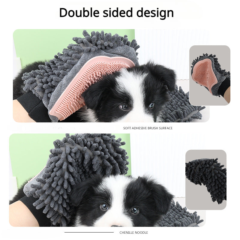 PetFolk Grooming Glove — Silicone Deshedding & Tick Check Mitt for Dogs & Cats