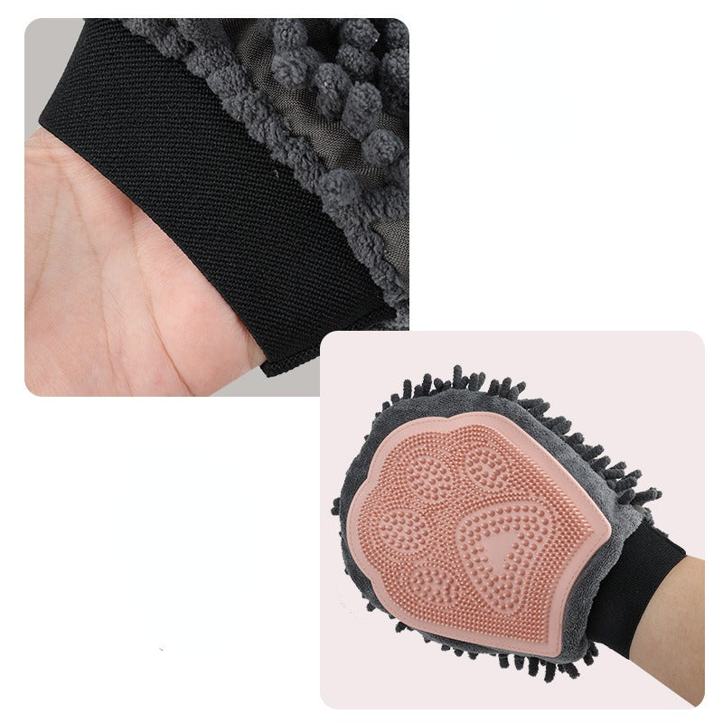 PetFolk Grooming Glove — Silicone Deshedding & Tick Check Mitt for Dogs & Cats