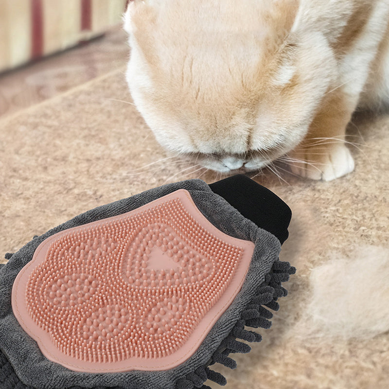 PetFolk Grooming Glove — Silicone Deshedding & Tick Check Mitt for Dogs & Cats