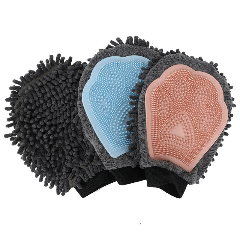 PetFolk Grooming Glove — Silicone Deshedding & Tick Check Mitt for Dogs & Cats